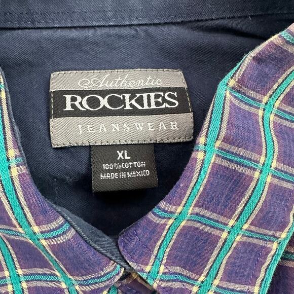 Vintage Authentic Rockies Jeanswear Miller Style Button Front Plaid Shirt - Picture 4 of 6